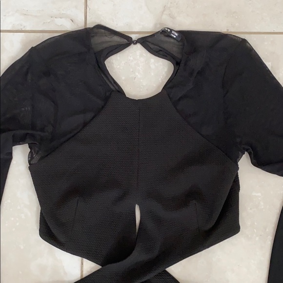 TFNC London Black Cut-Out Dress with Mesh Details - Picture 3 of 8